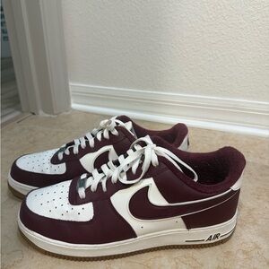 Nike Red and White Sneakers Classic Low-Top Design